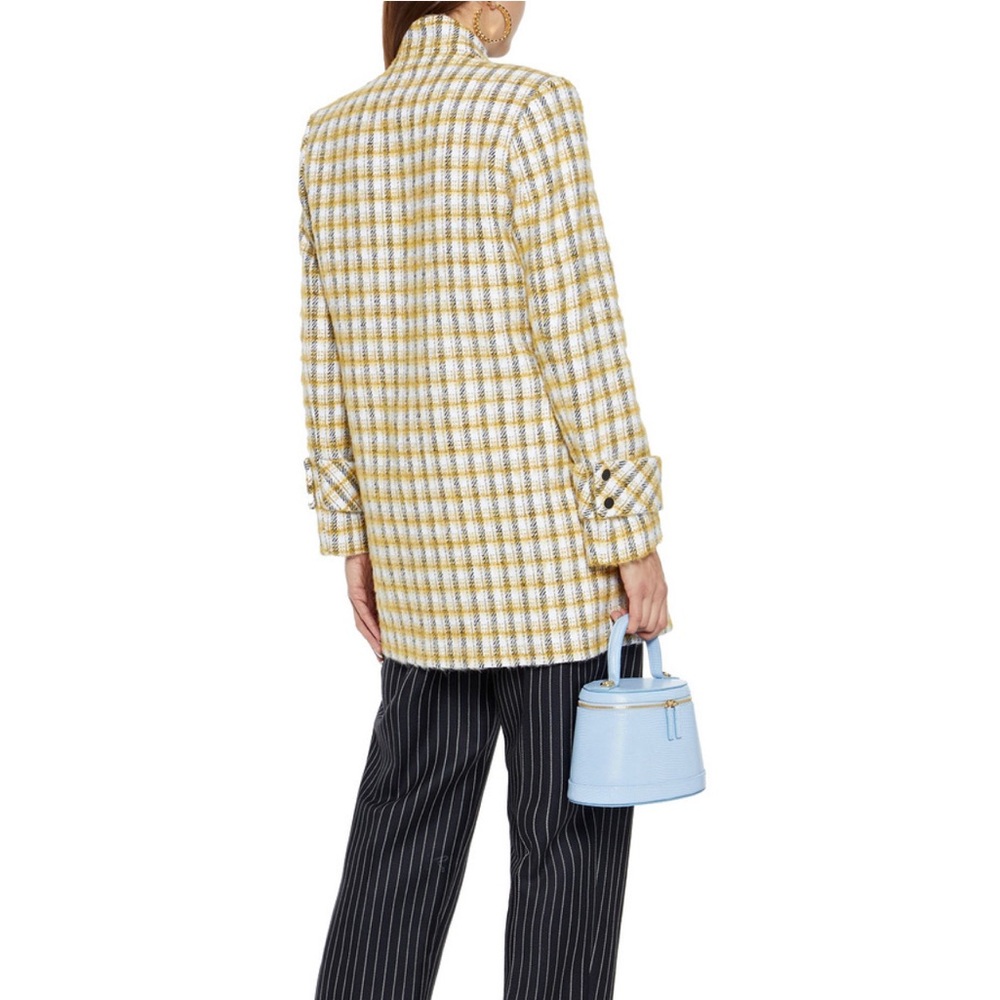 Yellow Plaid Women's Jacket - Picture 3 of 4
